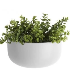 Present Time Oval White Ceramic Wall Planter Plant Pots