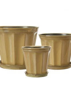 Wikholmform Felina Stoneware Plant Pot (3 Sizes) Okra Plant Pots