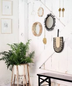 Madam Stoltz Bamboo Frame Mirror