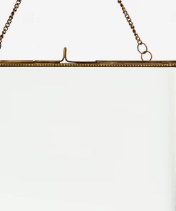 Madam Stoltz Hanging Landscape Brass Photo Frame (Beaded, 2 Sizes)