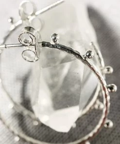 Muja Juma Women's Jewellery Dotted Hoop Earrings 1274 - Gold Or Silver