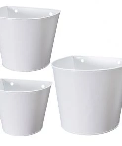 Wikholmform Rosalie White Metal Lined Wall Mounted Planter (3 Sizes)