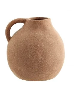 Madam Stoltz Small Stoneware Vase With Handle Homeware