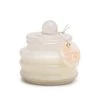 Designworks Collective Summer Collection Ivory Glass Container With Lid, Cotton & Teak Candle