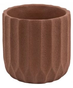 Present Time Plant Pots Medium Stripes Clay Cement Plant Pot