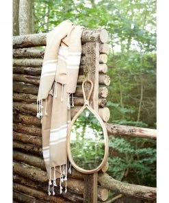 Madam Stoltz Summer Collection Oval Mirror With Bamboo Frame