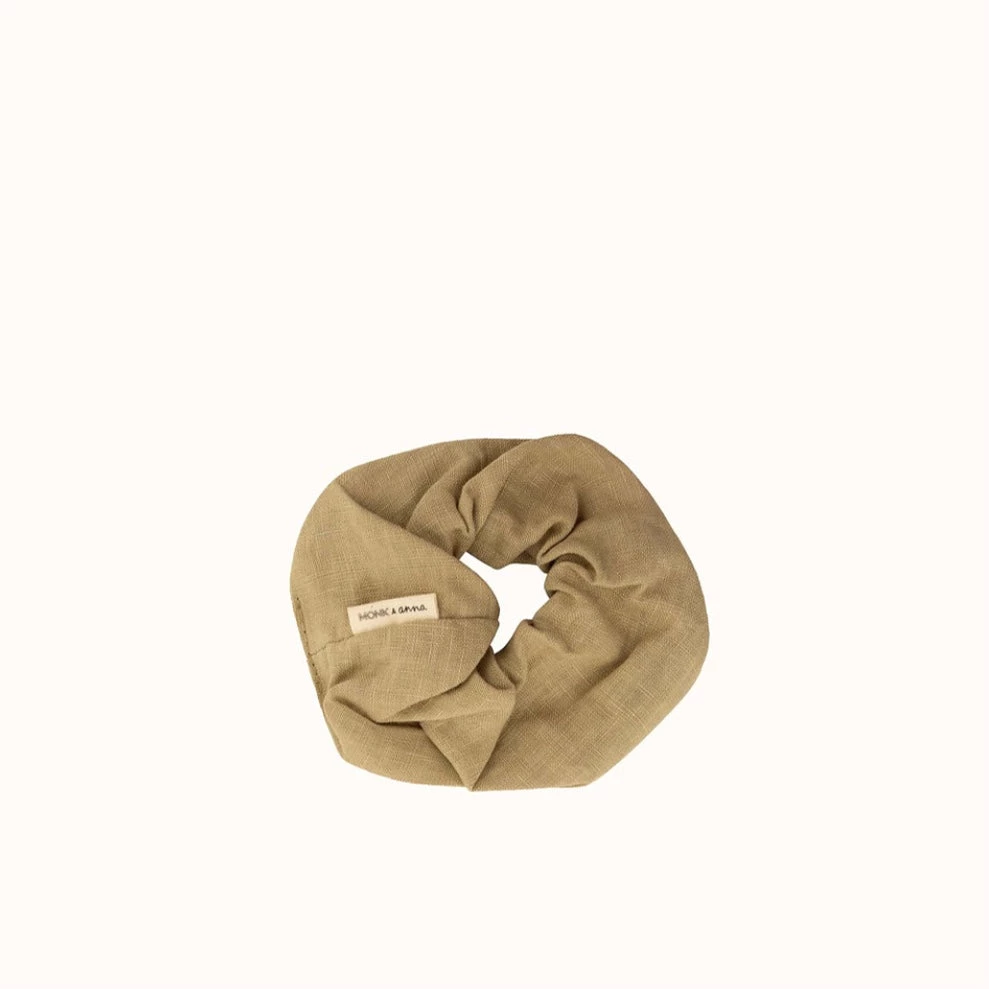 Monk & Anna Linen Scrunchie - Pistachio 3 Monk & Anna Linen Scrunchie - Pistachio