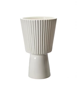 Wikholmform White Ceramic Viveka Pot On Foot