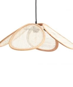 Madam Stoltz Summer Collection Rattan Linen Ceiling Lamp