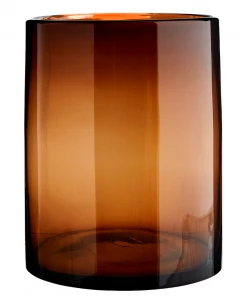 Madam Stoltz Brown Cylinder Glass Vase Homeware