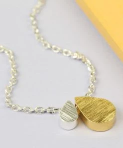 Lisa Angel Double Droplet Mixed Metal Necklace Women's Jewellery