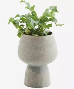 Madam Stoltz Plant Pots Grey Stoneware Plant Pot (2 Sizes Available)