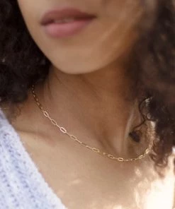 Lisa Angel Rectangle Chain Necklace (Gold Or Silver)