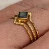 Muja Juma Labradorite Diamond 3 Band Gold Plated Ring 4168