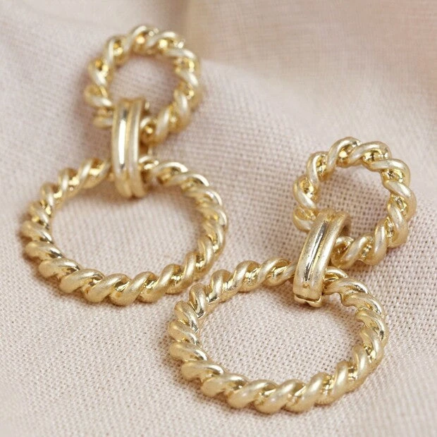 Lisa Angel Antique Effect Gold Rope Drop Earrings Women's Jewellery 3 Lisa Angel Antique Effect Gold Rope Drop Earrings Women's Jewellery