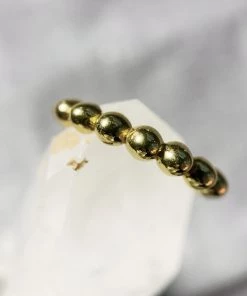 Muja Juma Women's Jewellery Big Dots Stacker Gold Plated Ring 4205