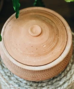 Madam Stoltz Terracotta Pot With Lid Summer Collection