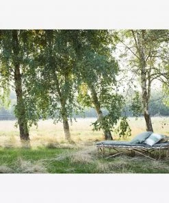 Madam Stoltz Jade Green Striped Cushion Cover W/ Fringes