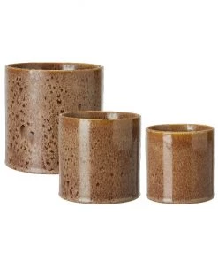 Wikholmform Plant Pots Isabella Stoneware Plant Pot (3 Sizes) Brown Glaze