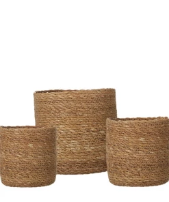 Wikholmform Belle Lined Natural Dark Seagrass Plant Pot (3 Sizes)