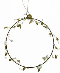De Weldaad Homeware Brass Wreath Leaf Decoration