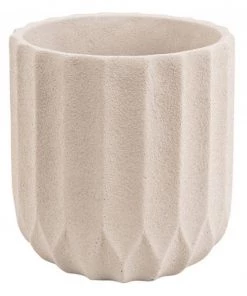 Present Time Large Stripes Cement Plant Pot (2 Colours Available)