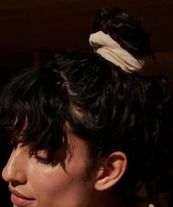 Monk & Anna Summer Collection Linen Scrunchie - Milk