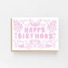 Lomond Paper Co Happy Birthday Folk Pink Greetings Card Stationery & Prints