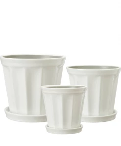 Wikholmform Felina Stoneware Plant Pot (3 Sizes) White Summer Collection