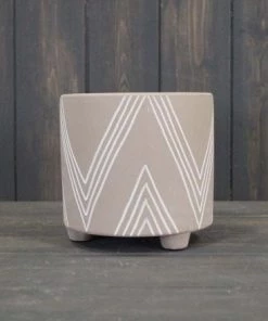 Rosefields Medium Grey Stripe Plant Pot