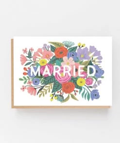 Lomond Paper Co Stationery & Prints ‘Married’ Vintage Floral Wedding Greetings Card