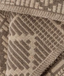 Bloomingville Kicki Grey / Neutral Patterned Recycled Cotton Throw