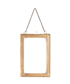 Madam Stoltz Small Hanging Photo Frame With Wide Engraved Borders Homeware