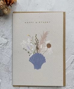 Meraki Greeting Cards 'Happy Birthday' Shell Vase Greeting Card Stationery & Prints