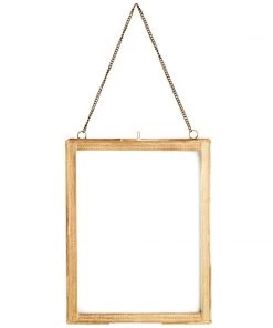 Madam Stoltz Medium Hanging Photo Frame With Wide Engraved Borders