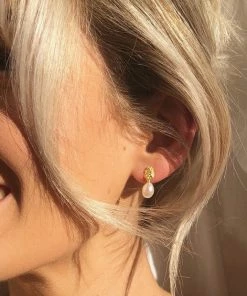 Lisa Angel Women's Jewellery Gold Organic Pearl Drop Earrings 7 Lisa Angel Women's Jewellery Gold Organic Pearl Drop Earrings