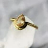 Muja Juma Citrine Crowned Stone Gold Plated Ring 4311 Women's Jewellery