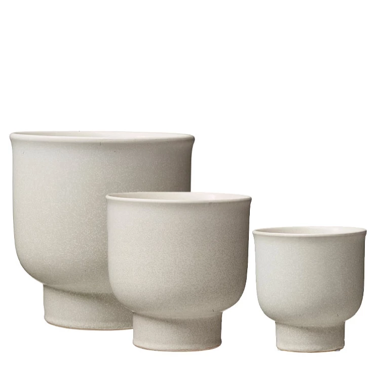 Wikholmform Aimee Matte White Stoneware Plant Pot (3 Sizes) Summer Collection 3 Wikholmform Aimee Matte White Stoneware Plant Pot (3 Sizes) Summer Collection