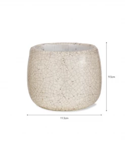Garden Trading Plant Pots Ravello White Crackle Glaze Plant Pot