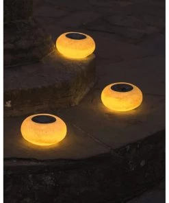 Lightstyle London Solar Outdoor Moon Rock Light Summer Collection