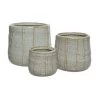 Rosefields Summer Collection Stoneware Grey Stripe Round Plant Pot (3 Sizes)