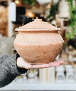 Madam Stoltz Terracotta Pot With Lid Summer Collection