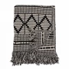 Bloomingville Summer Collection Gutte Black / Ecru Patterned Recycled Cotton Throw