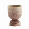 Madam Stoltz Powder Pink/Brown Stoneware Plant Pots - 3 Sizes