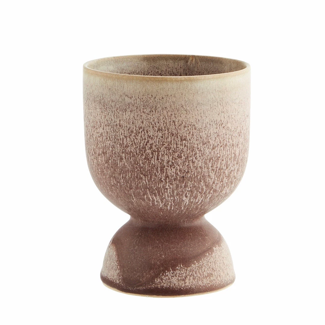 Madam Stoltz Powder Pink/Brown Stoneware Plant Pots - 3 Sizes 3 Madam Stoltz Powder Pink/Brown Stoneware Plant Pots - 3 Sizes