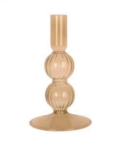 Present Time Glass Swirl Bubbles Candlestick (2 Colours) Candles & Room Scents