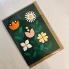 Graphic Factory Green Flowers Greetings Card Stationery & Prints