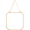 Madam Stoltz Gold Square Hanging Mirror Homeware