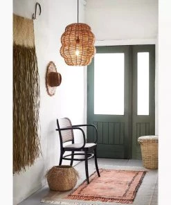 Madam Stoltz Bamboo & Iron Ceiling Lamp Lightshade