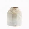 Madam Stoltz Stoneware Vase In Honey & White Vases